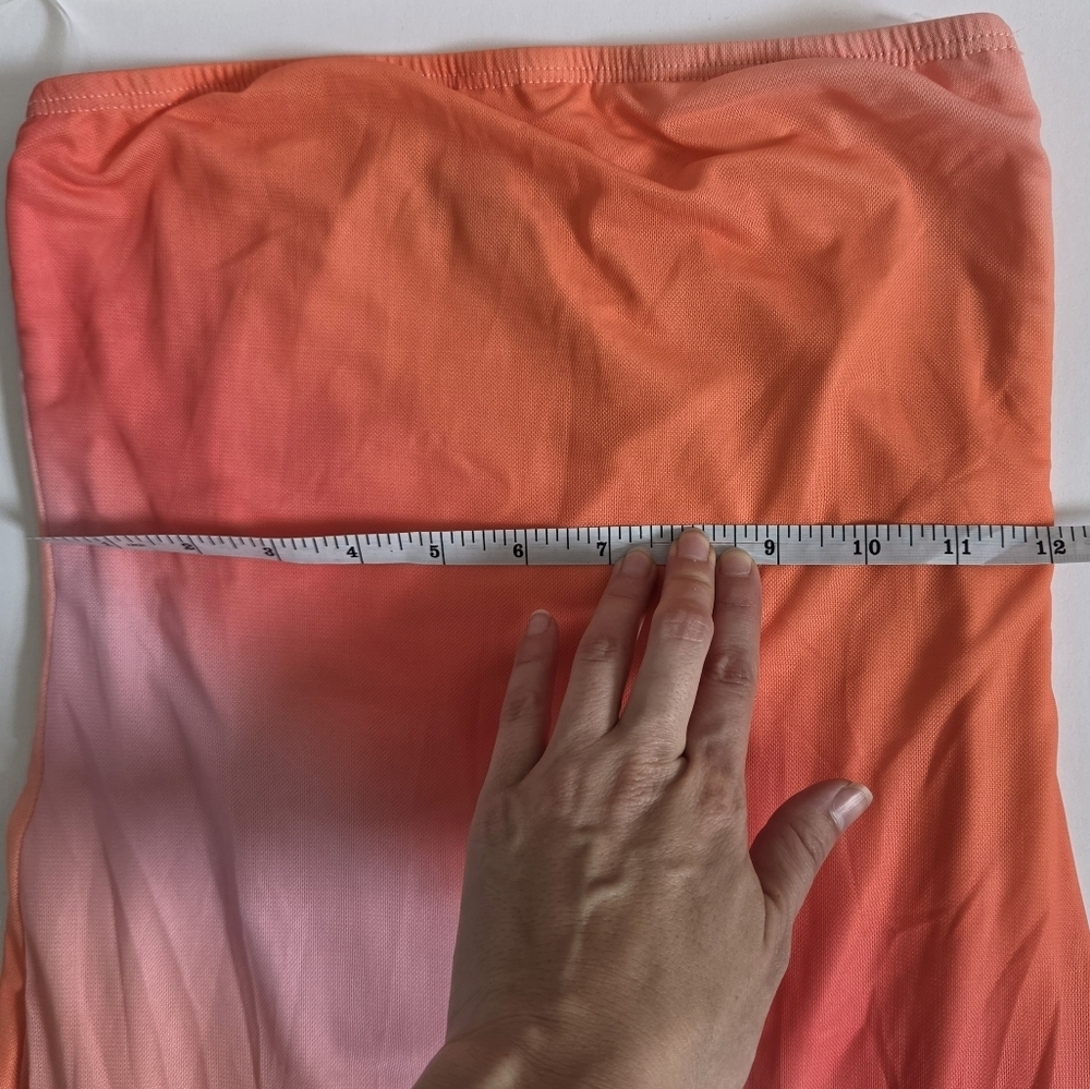 See you Monday midnight sun 90s y2k summery sunset tube strapless dress size M - Picture 5 of 6